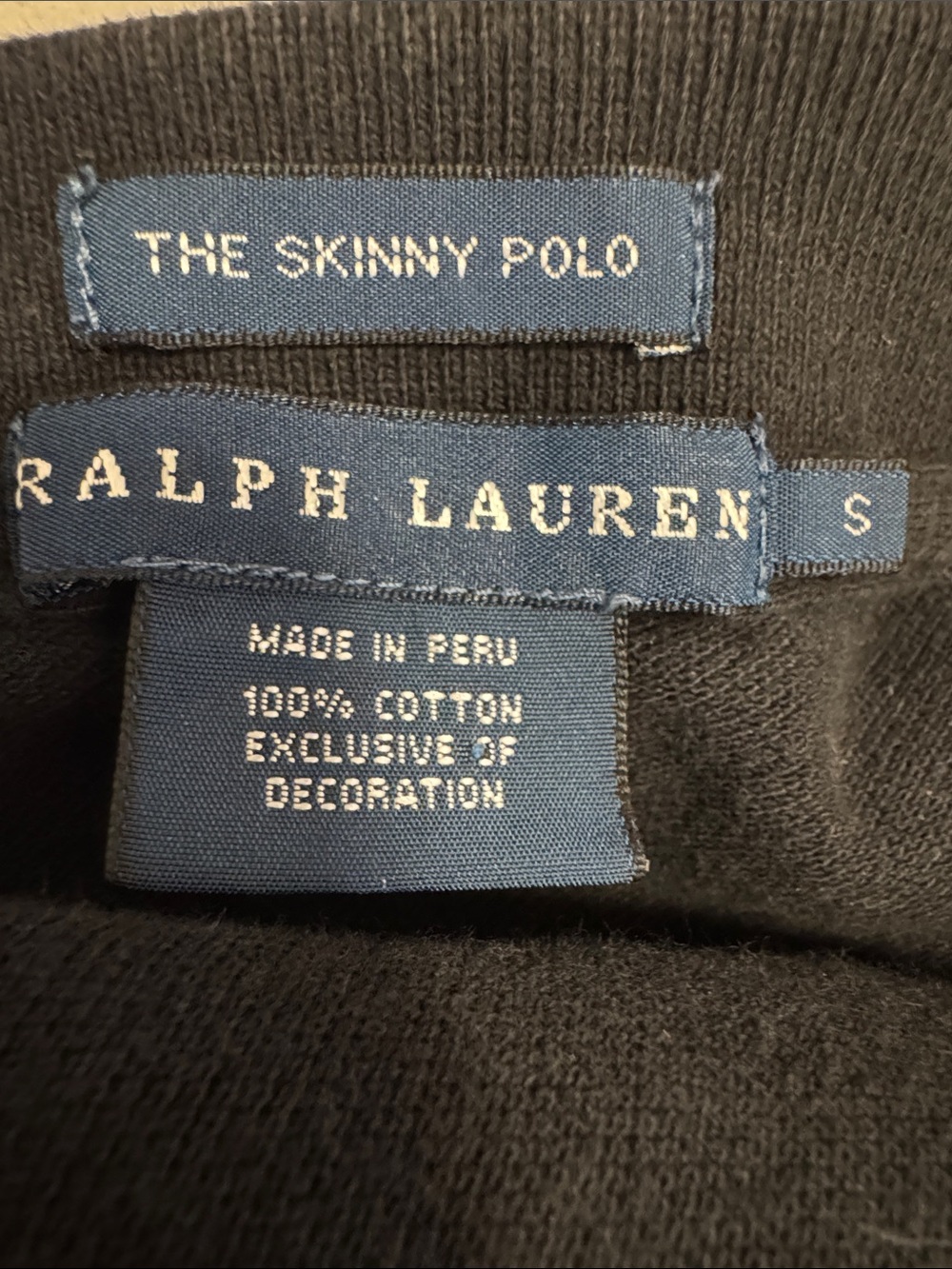 Ralph Lauren RL Black Skinny Polo Red Pony Logo Short Sleeve Pique Top Small S - Picture 3 of 3